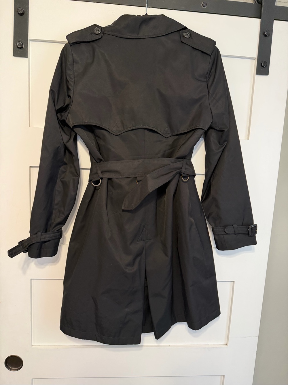 Lauren Ralph Lauren Black Belted Trench Jacket M - Picture 2 of 6